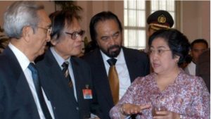 214202264229 Surya Paloh dan Megawati diklaim menolak pemilu 2024 ditunda. (ANTARAFOTO/ALIANWAR)