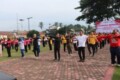 Sambut Hari Bhayangkara Ke 77 Polres Batubara Gelar Olahraga Bersama.Bupati Zahir Pimpin Apel Bersama